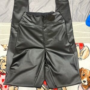 Aerie Black Faux Leather Leggings